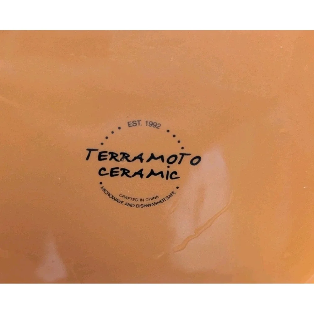 Terramoto Ceramic Orange & White Pumpkins Autumn Fall Pitcher And Butter‎ Dish